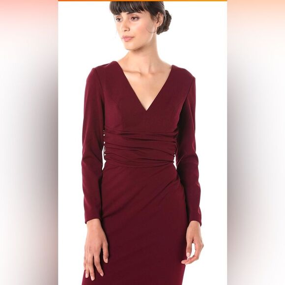 Dress the Population Burgundy Drew Mini Dress, Size Small - Picture 2 of 9